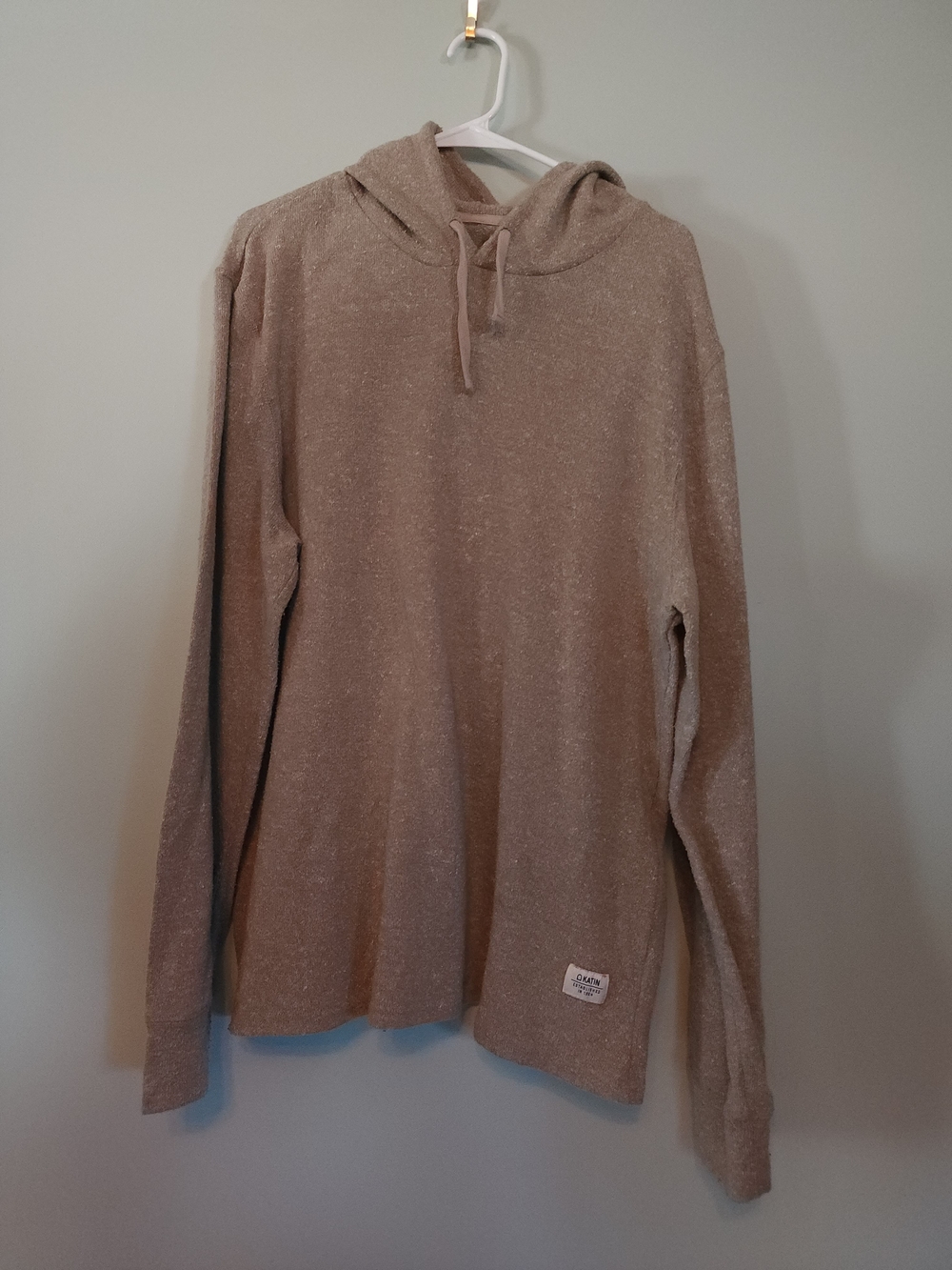 Katin Men's Heathered Beige Crewneck Hooded Pullover